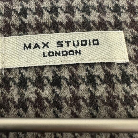 Max Studio London Houndstooth Button Front Jacket Black White Size Small - Picture 5 of 8